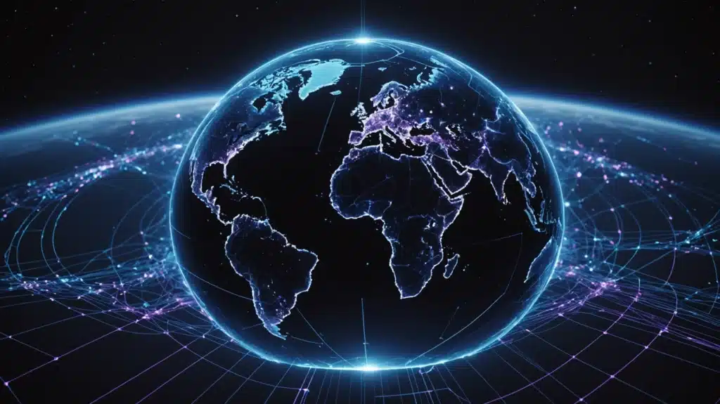 Digitaalne maakaart öise taustaga