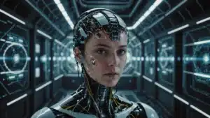 Futuristlik humanoidrobot teaduskeskkonnas