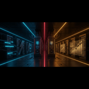 Andmekeskus futuristliku valgustusega