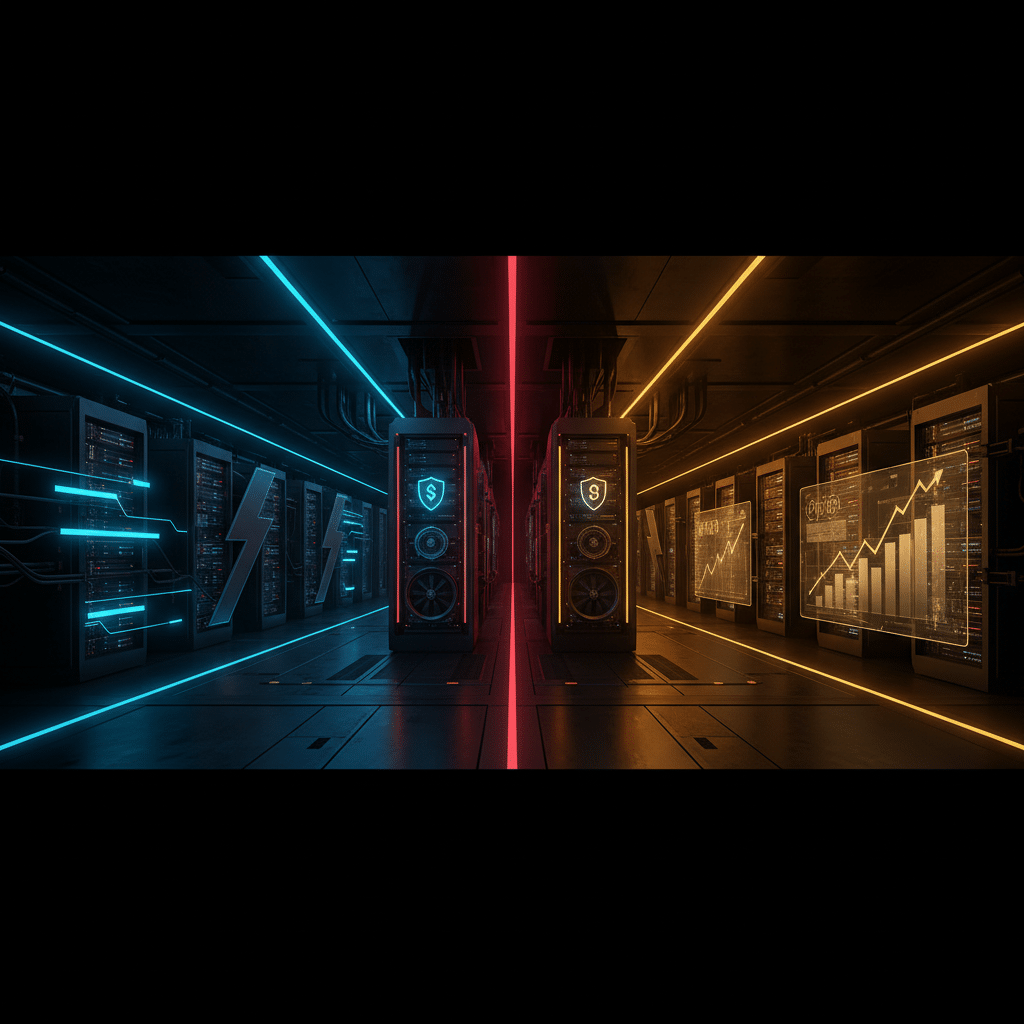 Andmekeskus futuristliku valgustusega