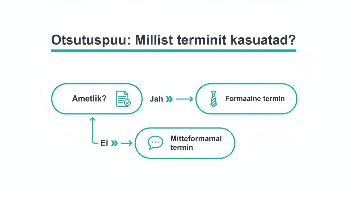 Otsustuspuu vormaalsete ja mitteformaalsete terminite vahel