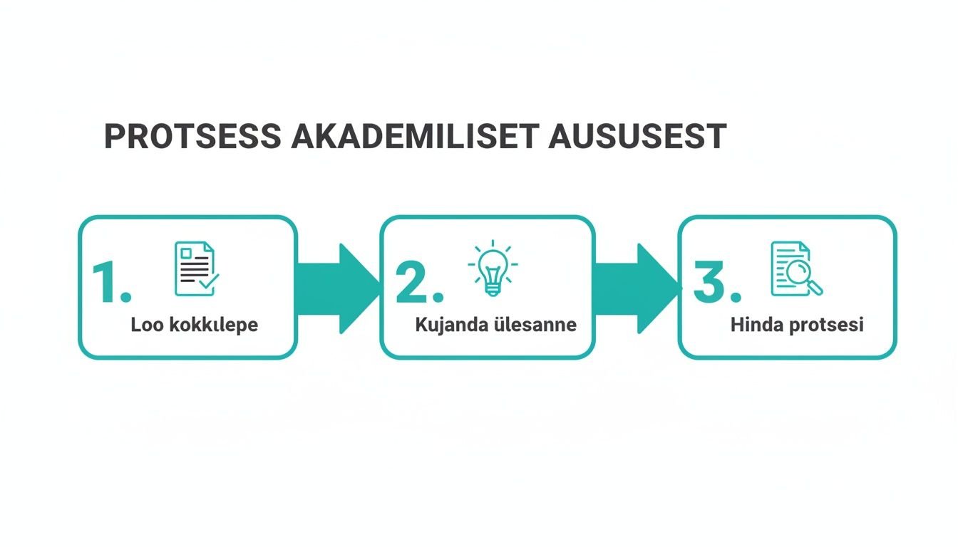 Akadeemilise aususe protsessi kolm sammu graafikul