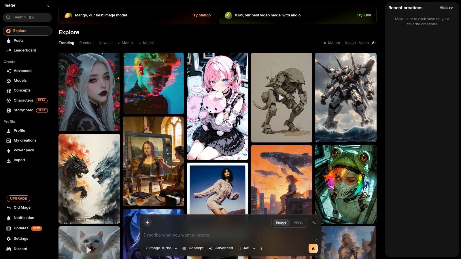Erinevad AI loodud pildid ekraanil