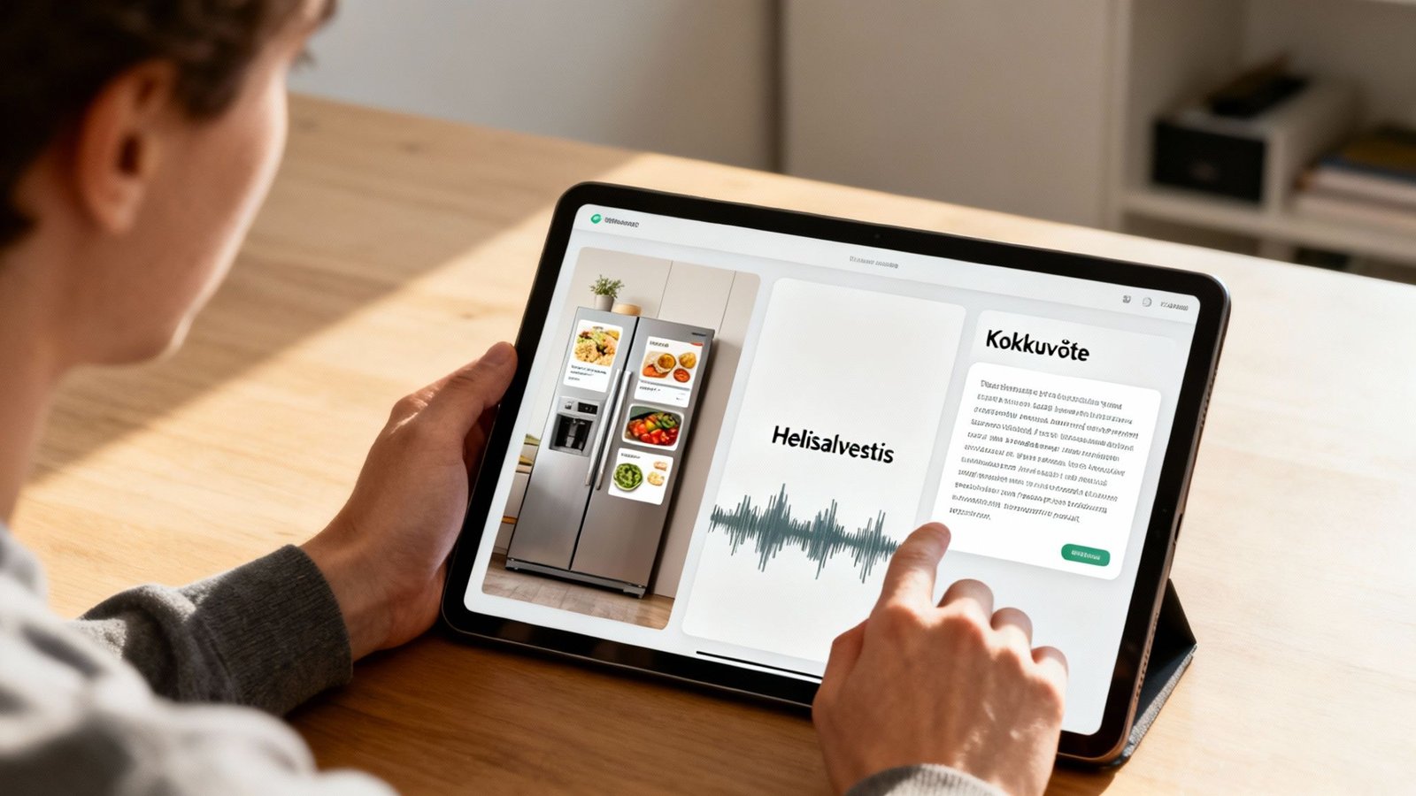 Mees vaatab tahvelarvutis Google Gemini rakendust