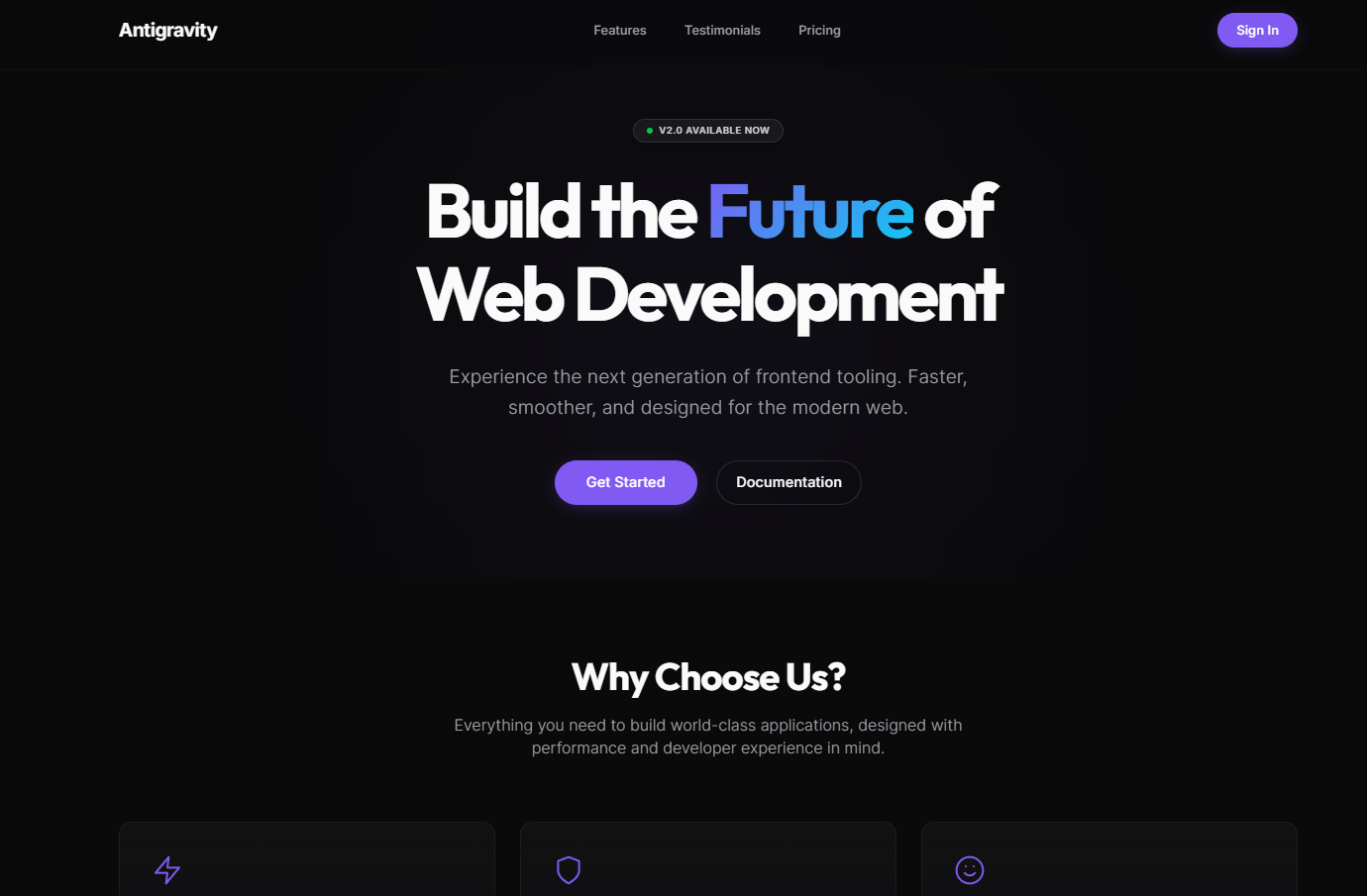 Google Antigravity liides veebiarenduse jaoks