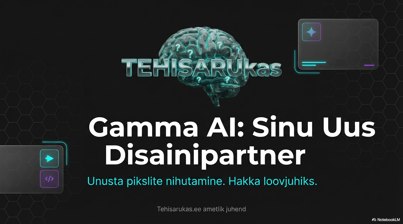 Tume taust, Gamma AI sinine tekst, ajugraafika ja tehisintellekti märgid