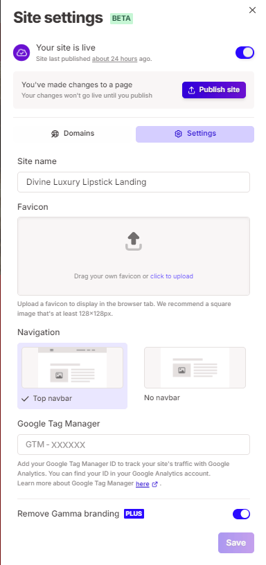 Gamma AI t&ouml;&ouml;riista sait eelseadistamise vaade