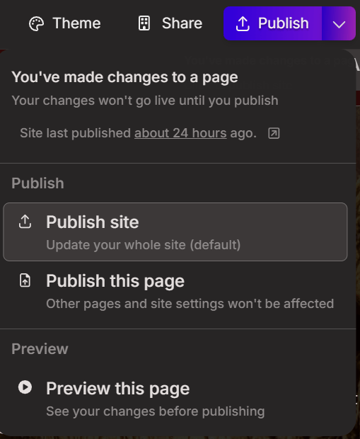 Gamma AI t&ouml;&ouml;riista avaldamisvalikud