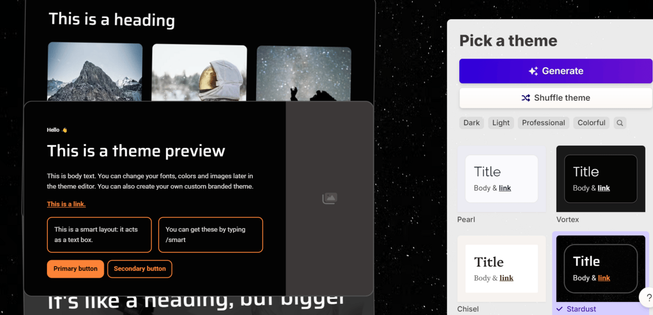 AI t&ouml;&ouml;riista Gamma teema valiku ekraan