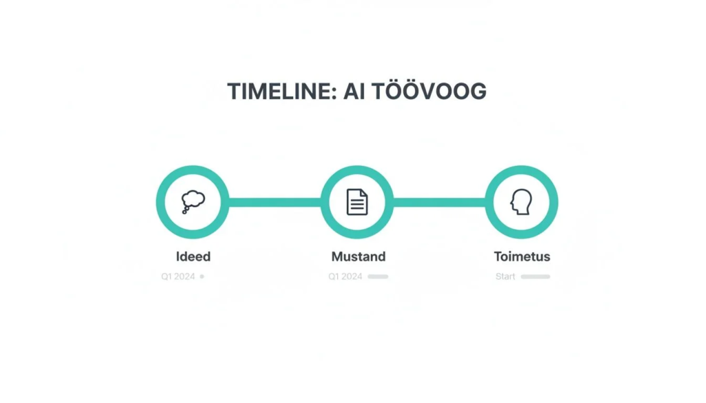 AI töövoo ajajoon ideedest mustandini