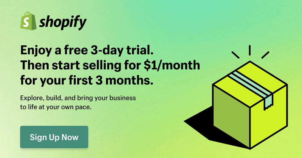 Käivita AI-äri odavalt Shopify abiga Shopify pakkumine 3-kuulise prooviperioodiga