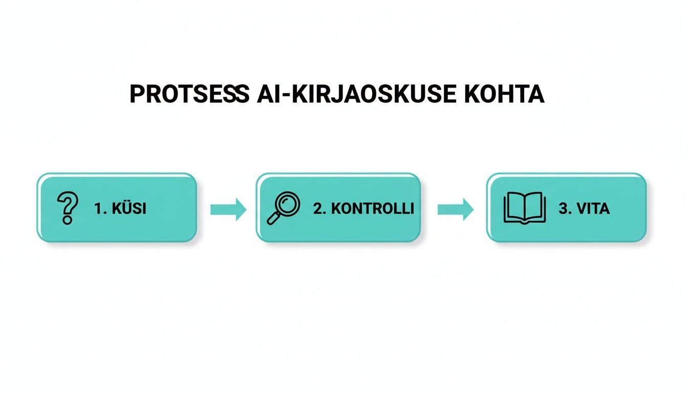 AI-kirjaoskuse protsessi etapid: k&uuml;si, kontrolli, vita