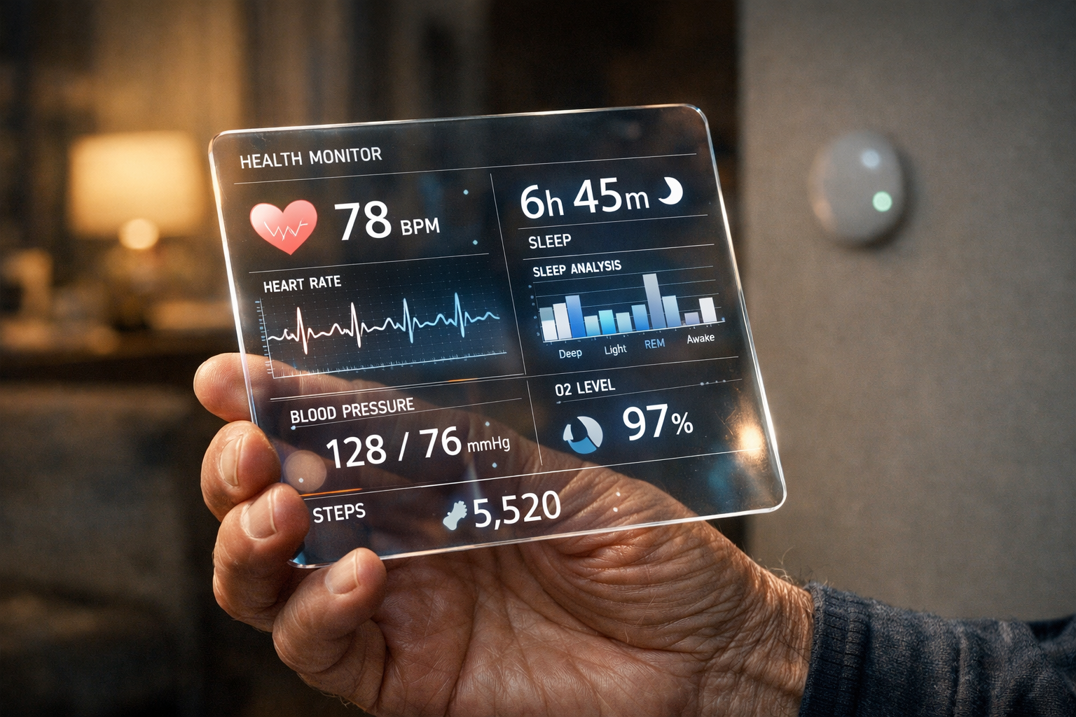 Eakas inimene AI-robotiga suhtlemas