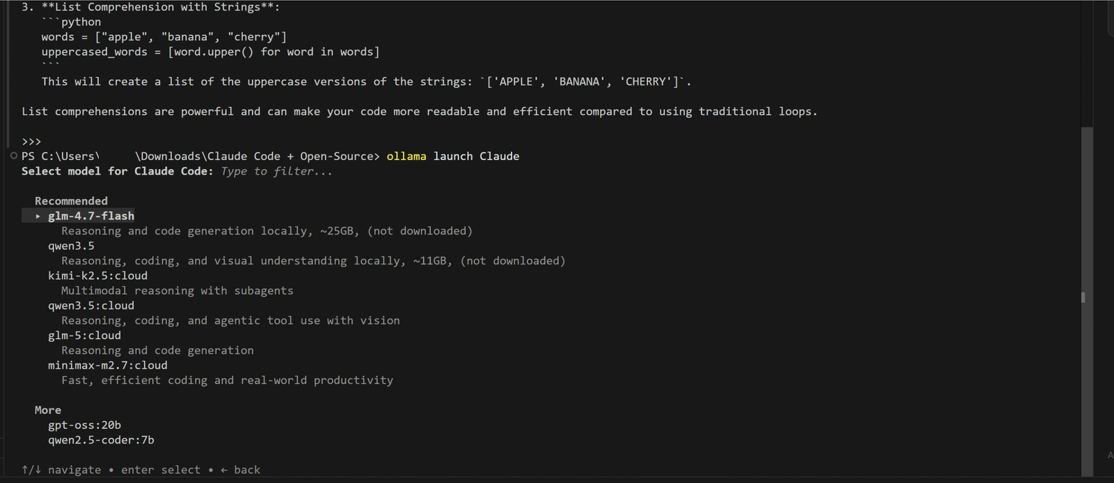 Ollama kaudu Claude käivitamine