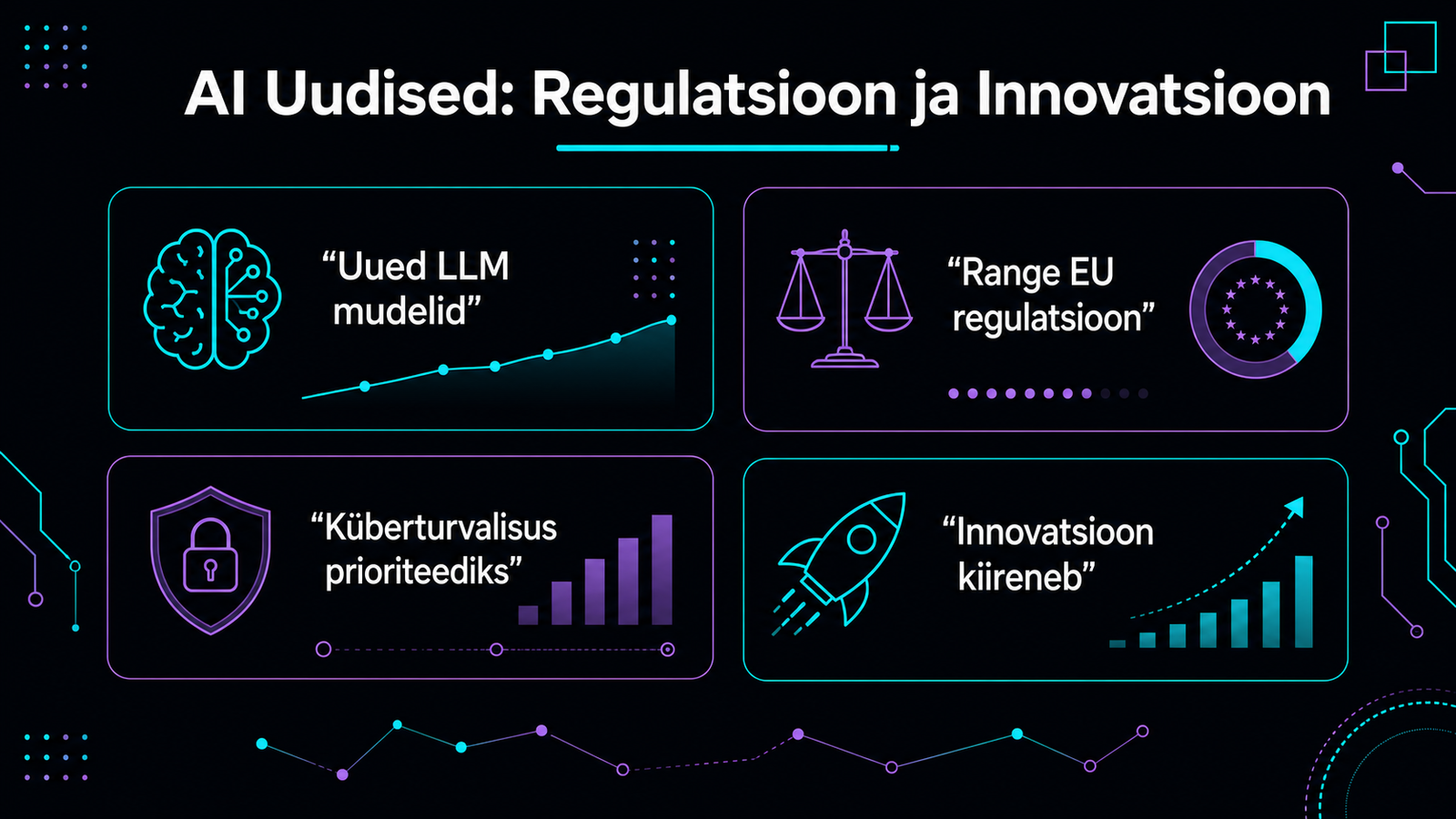 Infograafik tumedal taustal pealkirjaga