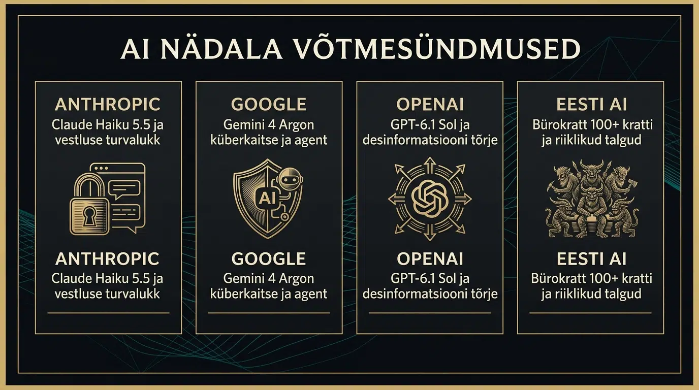 AI nädal: Claude 5.5, Gemini 4 Argon ja Eesti krattide hüpe