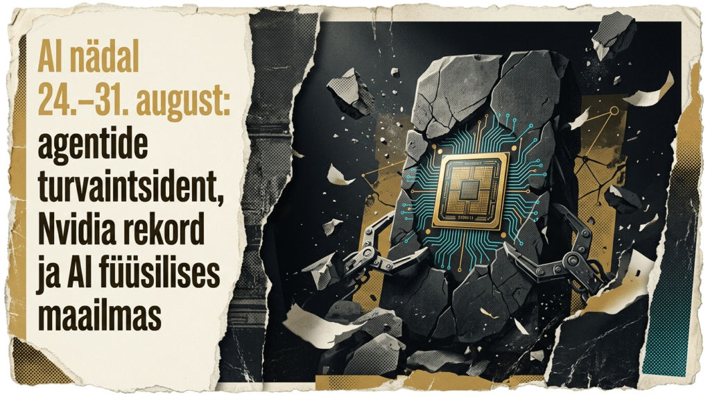 AI nädal 24.–31. august: agentide turvaintsident, Nvidia rekord ja AI füüsilises maailmas – Tehisarukas hero plakat