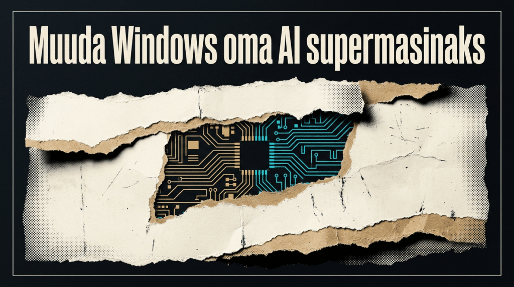 Windows AI supermasinaks: 8-kihiline töövoog rebitud paberiga kaanepilt