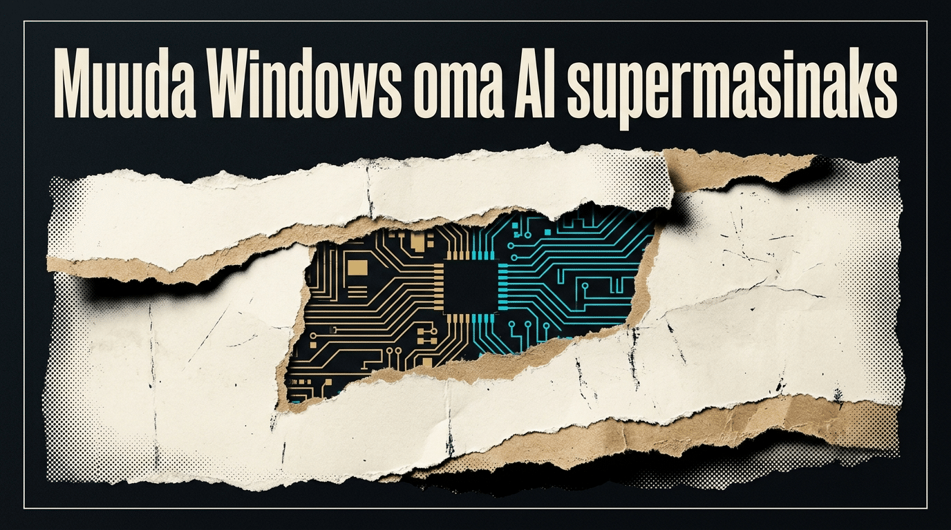 Windows AI supermasinaks: 8-kihiline töövoog rebitud paberiga kaanepilt