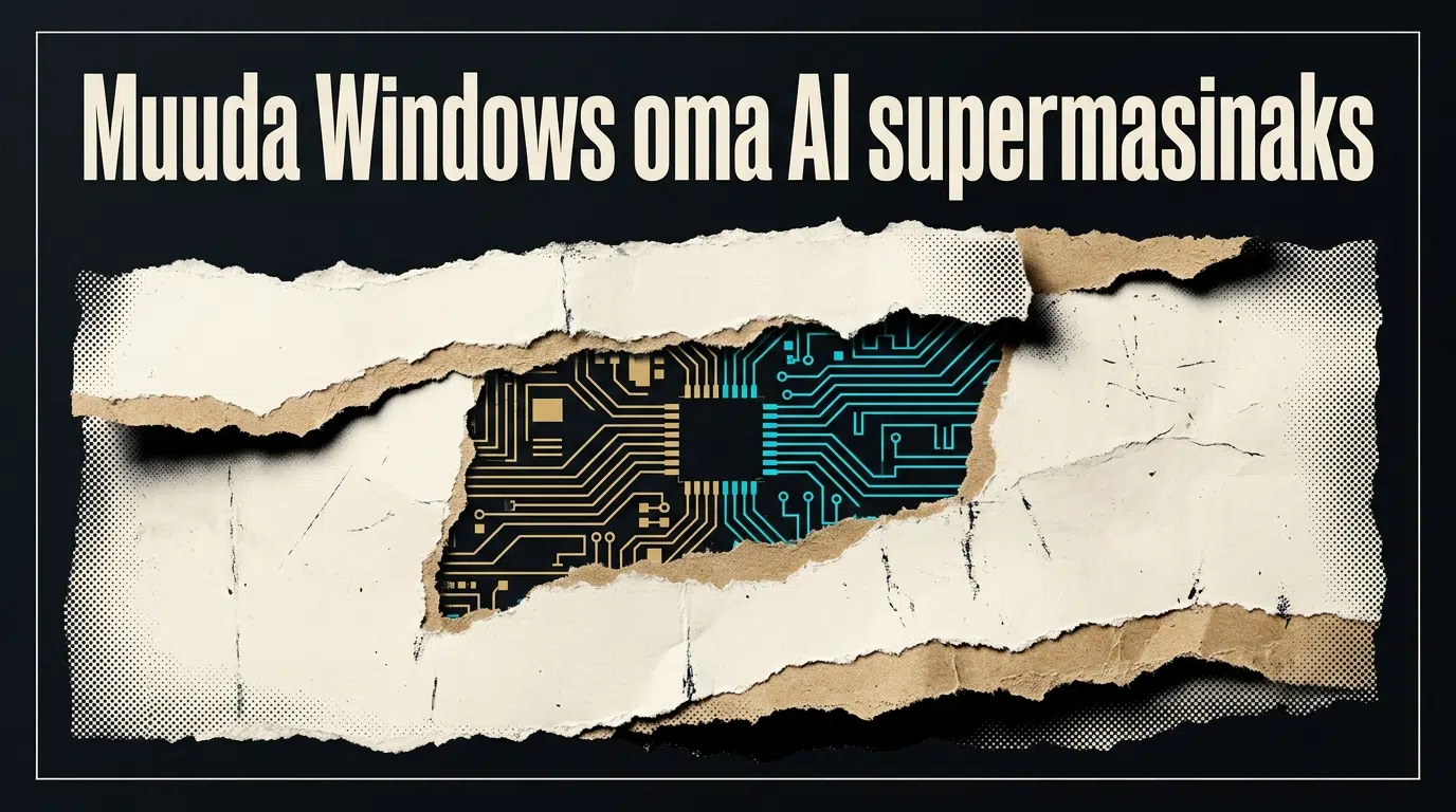 Windows AI supermasinaks: 8-kihiline töövoog rebitud paberiga kaanepilt