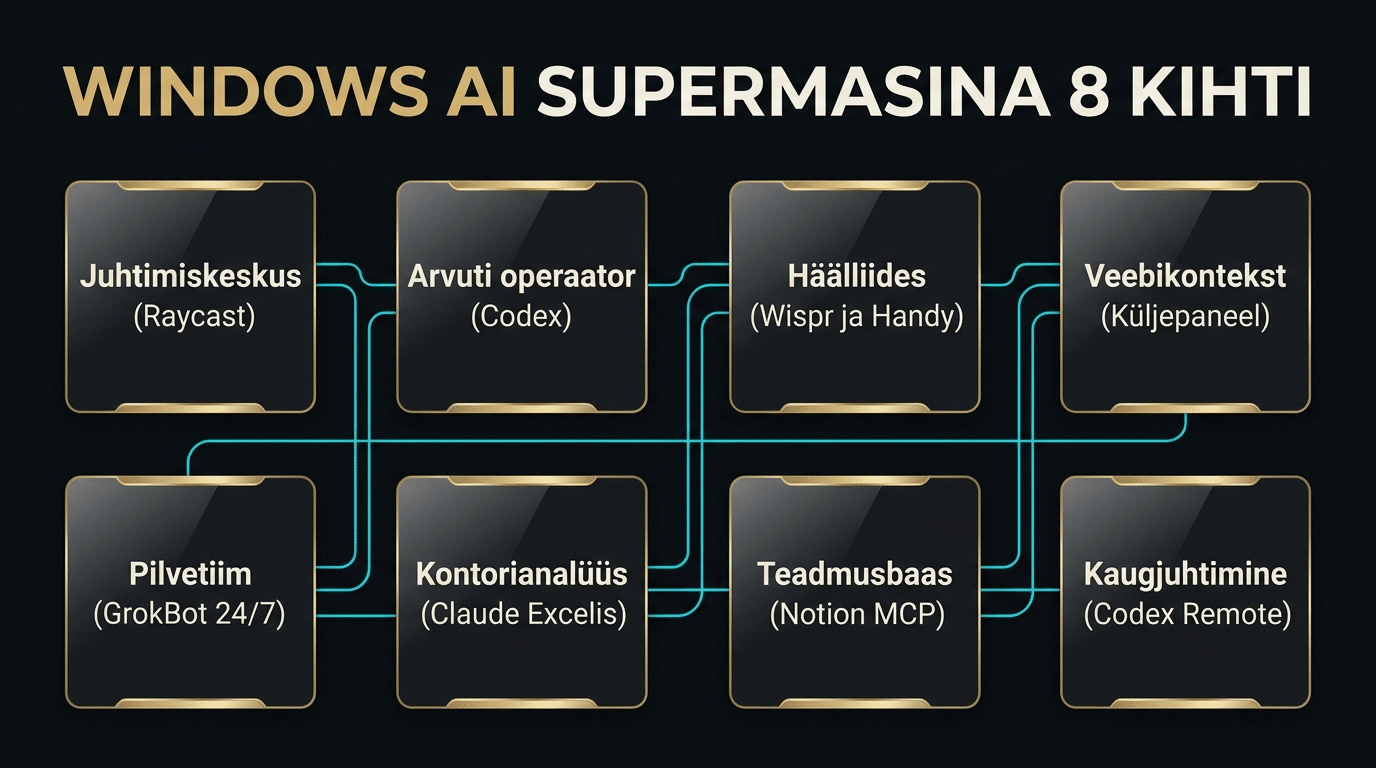 Windows AI supermasinaks: 8 kihti täielikuks töövooks